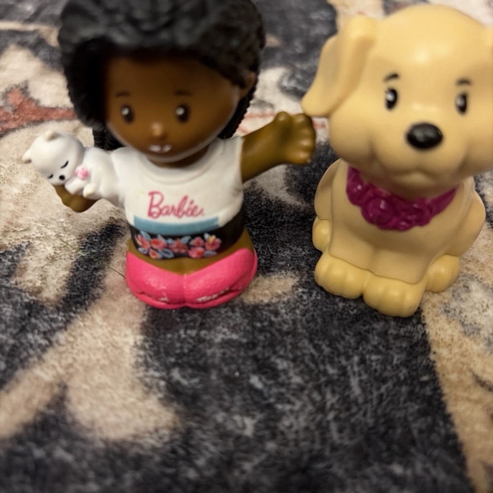 Fisher Price Little People Barbie Tan Dog & Barbie With Cat